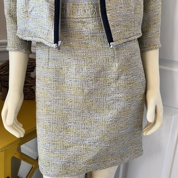 Rachel Roy Set Gray Ribbed Tank w/ Tweed Skirt Dress & Zip Up Tweed Jacket S - Picture 5 of 16
